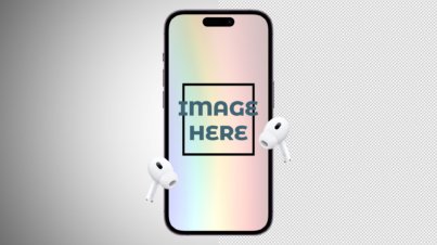 Free Apple iPhone Mockup 14 Pro Max With Airpod by snail motion