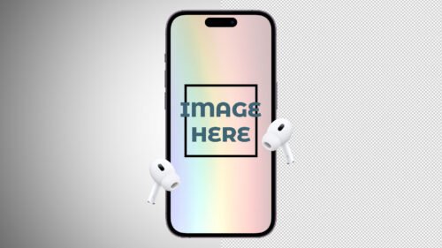 Free Apple iPhone Mockup 14 Pro Max With Airpod by snail motion