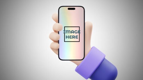 Free Apple iPhone Mockup 14 Pro Max With 3d Hand by snail motion