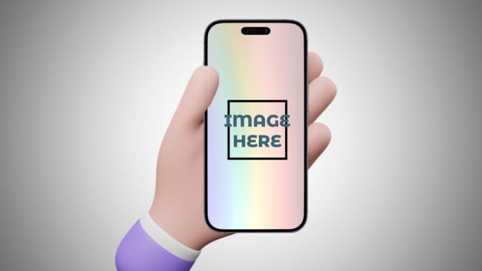 Free Apple iPhone Mockup 14 Pro Max With 3d Hand by snail motion