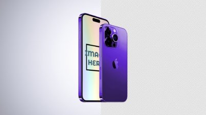 Free Apple iPhone Mockup 14 Pro Max Blue by snail motion