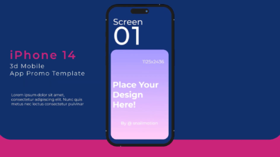 Free App Promo iPhone Mockup 14 pro by snail motion