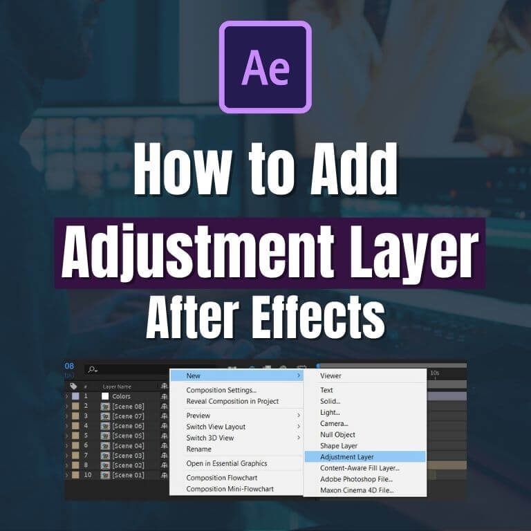 How to Add adjustment layer in after effects by snail motion