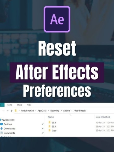How to reset after effects preferences by snail motion